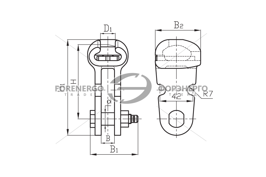 Ушко двухлапчатое У2К-7-16 