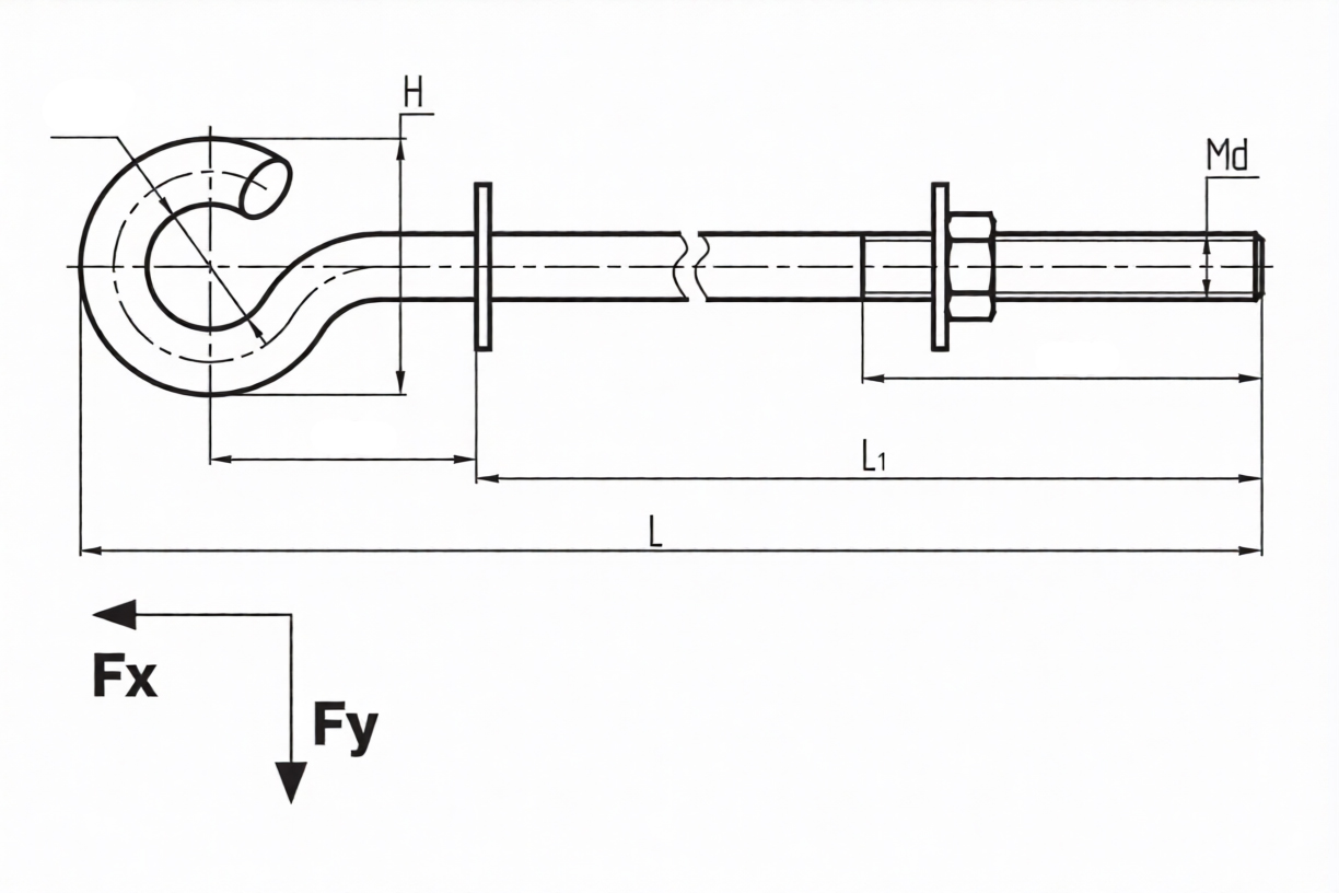 Проходной крюк KP 20.240